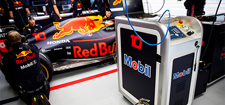 Red Bull F1 racing car in the garage