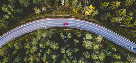 Aerial road view