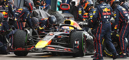 Red Bull F1 racing car in the pit stop