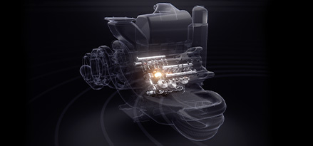 Graphic showing the inside of an engine and its heat