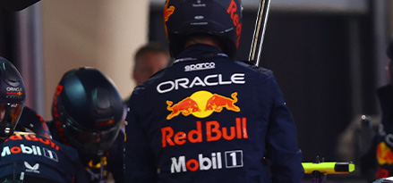 Red Bull partnership logo on the back of a shirt