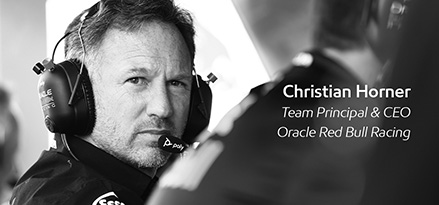 Driver card of Christian Horner the team principle & CEO of Oracle Red Bull Racing 