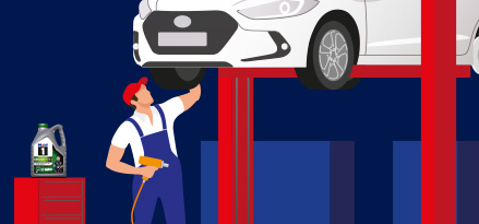 Servicing car banner