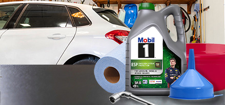 Mobil 1 ESP 0W-30 in garage banner